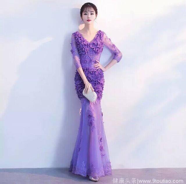 十二星座紫色长礼服，金牛高贵，巨蟹仙气，天蝎时尚感十足！