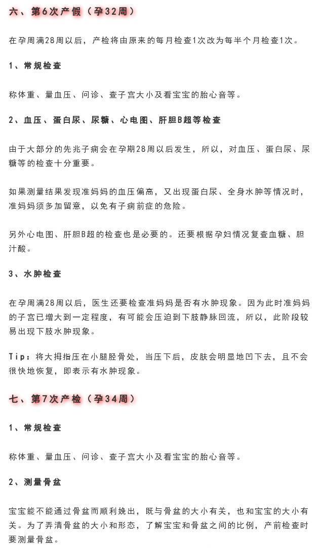 280天最全产检时间表，送给正在备孕和已经怀孕的准妈妈们！