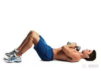 健身运动-腹肌增肌锻炼加强版-哑铃负重卷腹，简单实用效果更好