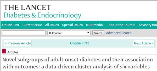 最新研究证实！糖尿病是5种不同的疾病｜《柳叶刀》子刊