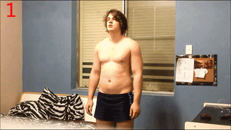 小伙用8周运动健身，记录身体的变化，从胖慢慢变成肌肉男
