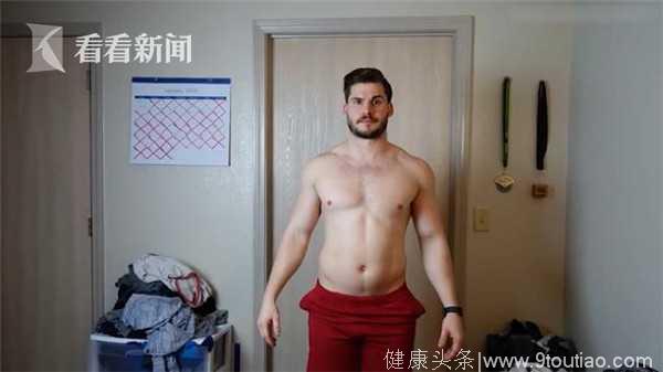 励志！游泳圈变公狗腰只用3个月 胖男减38斤成6块腹肌型男