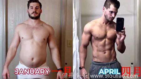 胖小伙健身，每天记录身材的变化，3个月后身材样貌大改变