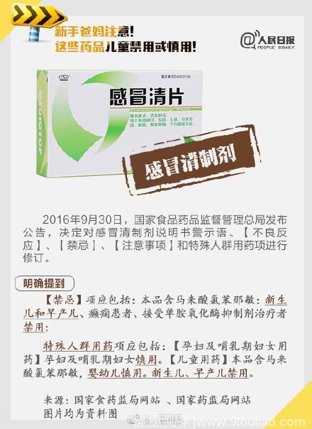 人民日报发布最新婴幼儿禁用或慎用药品！新手爸妈值得收藏转载~