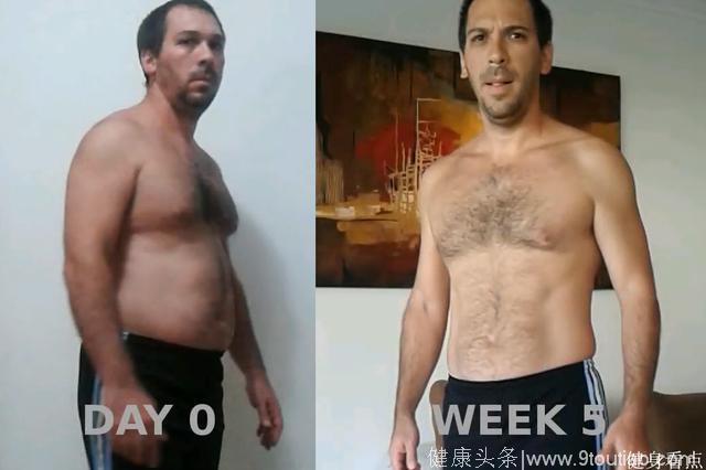 不使用健身器械，大叔在家训练减掉22斤，迎来腹肌仅用了15周