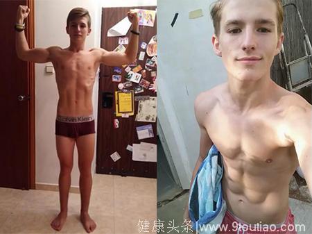 00后男生决心健身改变，从瘦弱到肌肉身材，看他1年的改变