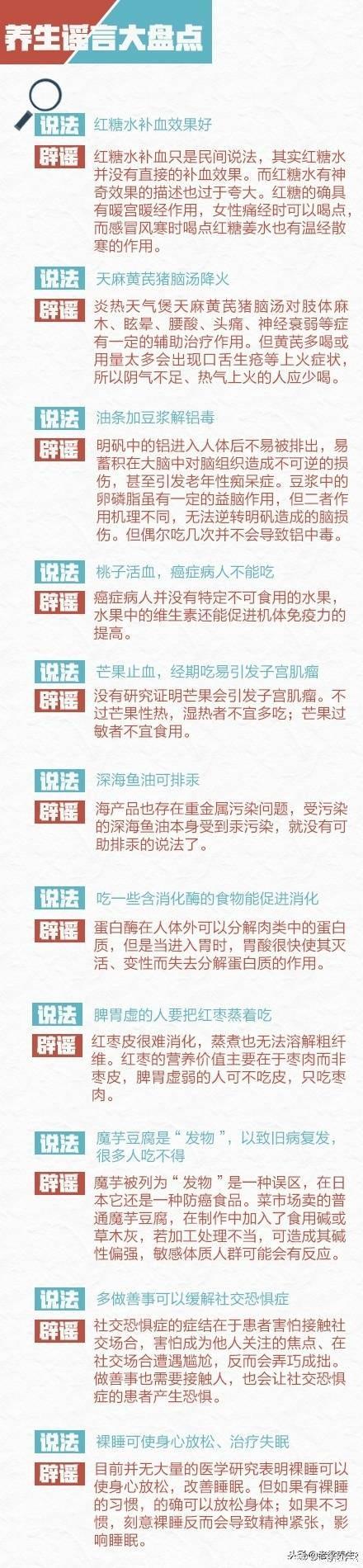 养生谣言大盘点，别再被骗了，学习一下吧！