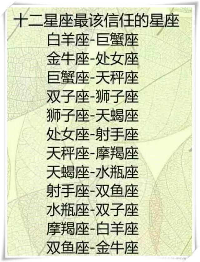 经商能力强的星座排行，十二星座最该信任的星座