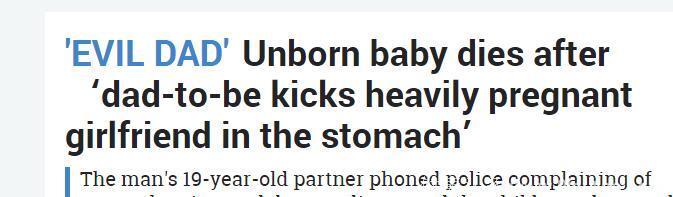 美国男子因怀孕女友拒绝交手机对其进行暴打，还将其腹中胎儿踩死