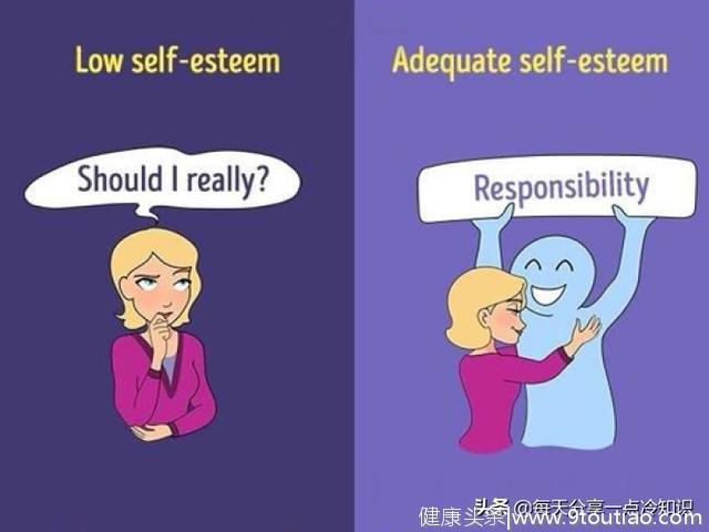 10组心理插画，让你理解自卑跟自信的不同