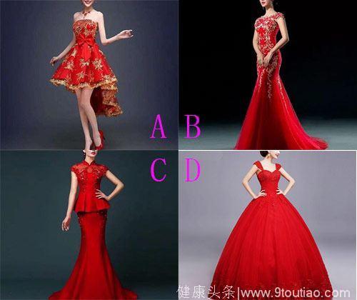 心理测试：选一款红婚纱，测你因什么结婚？
