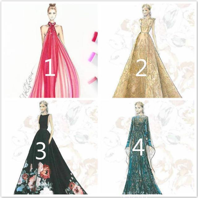 心理测试：4款礼服，你最喜欢哪款？测你6月份的桃花运如何？超准