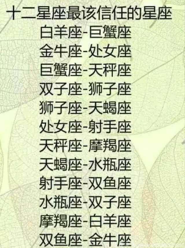 十二星座最该信任的星座，你该信任谁呢？