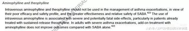GINA 2018：哮喘急性发作不应使用茶碱