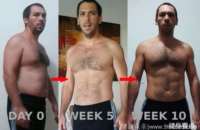 不使用健身器械，大叔在家训练减掉22斤，迎来腹肌仅用了15周