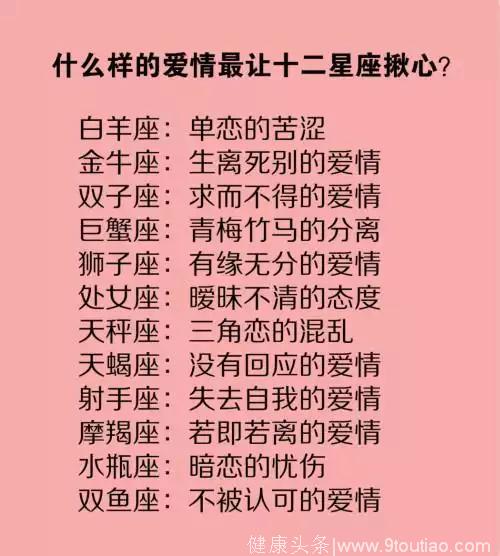 什么样的爱情最让十二星座揪心？报复心最强、吃相最差星座排行榜