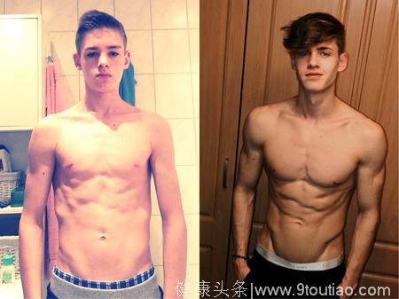 16岁小伙想变强壮，决心要健身改变，健身1年后增肌46斤