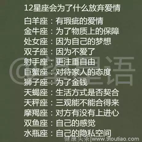 十二星座谁的胆子最小？十二星座会为了什么放弃爱情？