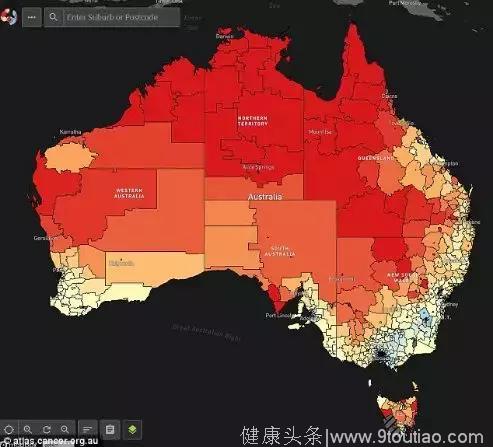 澳洲癌症热点地图曝光