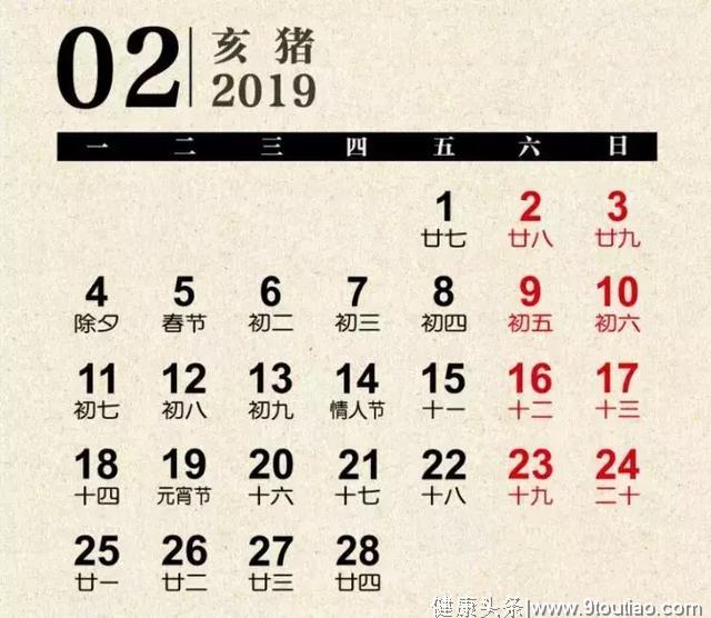 【健康】2019猪年养生挂历，送给大家