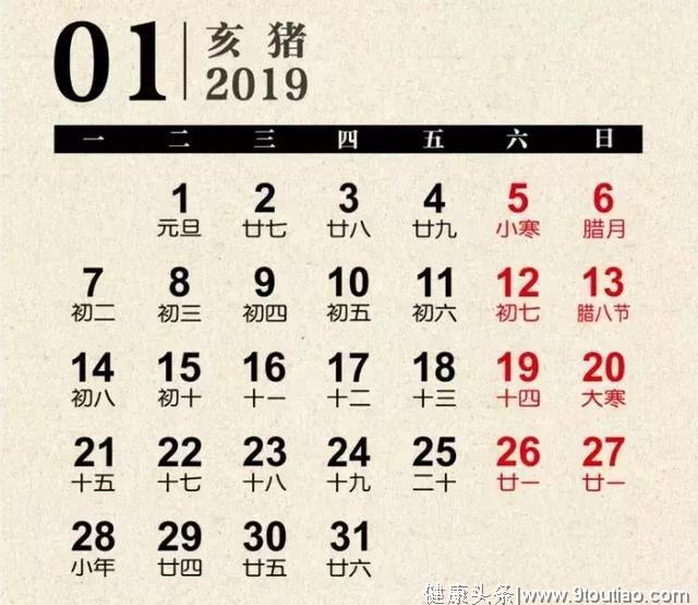 【健康】2019猪年养生挂历，送给大家