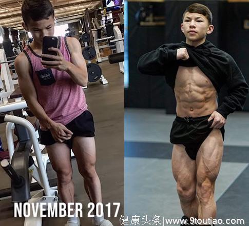 16岁少年健身1年，从精瘦到一身肌肉，身高早已不是重点问题！