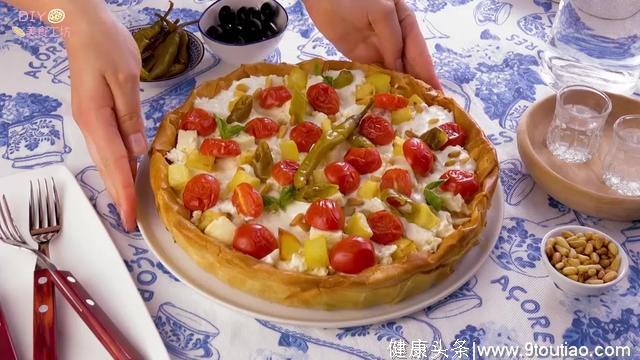 「烘焙教程」高级甜点食谱—希腊起司咸派，层层美味