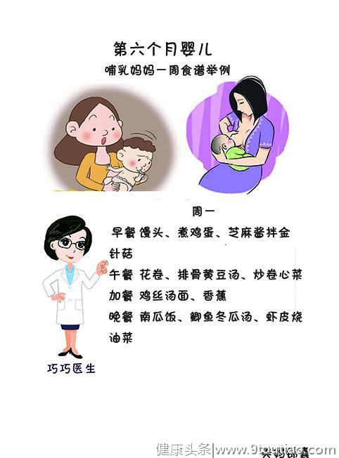 哺乳期妈妈一周食谱推荐