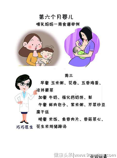 哺乳期妈妈一周食谱推荐