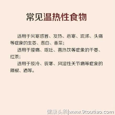 中医告诉你食物的温热寒凉四种特性，切记别乱吃