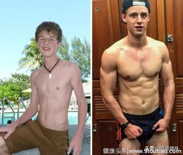 身材干瘪的排骨男健身1年后，肌肉和身体会变成什么样？