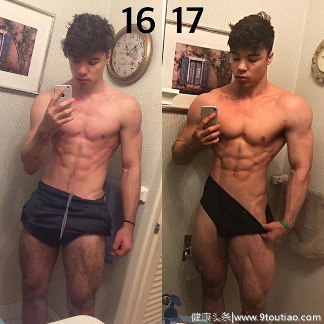 17岁小伙想变壮，健身2年完成蜕变，网友：看起来很“自然”