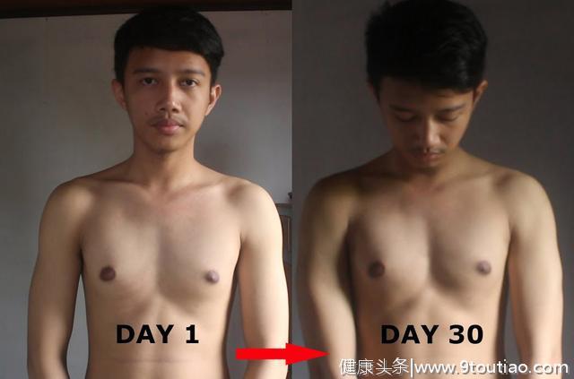 印尼小伙30天做3000个双杠臂屈伸，增加3斤体重，身材变化如何？
