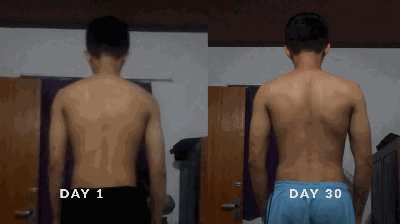 精瘦小伙每天做100引体向上，30天后看变化，背部更厚线条明显！