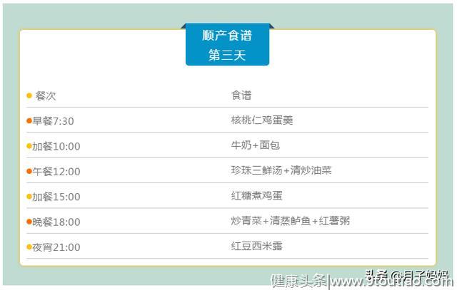 月子食谱丨顺产食谱，第三天