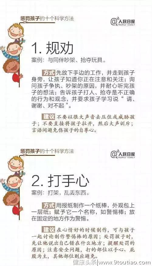 人民日报：15个表扬孩子和10个惩罚孩子的科学方法，转给家长