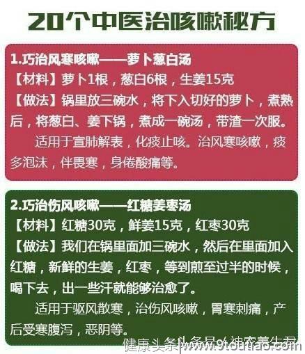 天气转凉，咳嗽加剧；推荐20个止咳偏方，巧治各类咳嗽