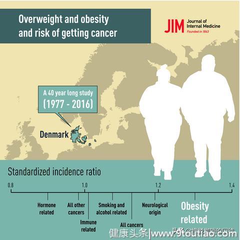 丹麦大型研究显示，超重和肥胖与癌症风险增高有关